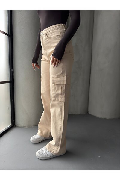 Joytrend Bol Paça Kargo Cepli Jean Pantalon