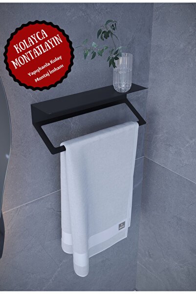 alfams by fmsa Siyah Metal Raflı, Stantlı, Organizer Havlu Askısı Ultra Güçlü...