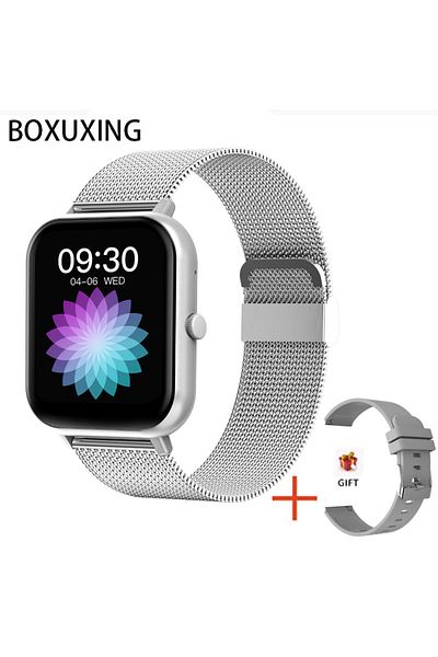 BOXUXING Bluetooth Call Mesh Belt Silver 2025 New For Xiaomi Smart Watch Women Bluetooth Call Sport Fitness T