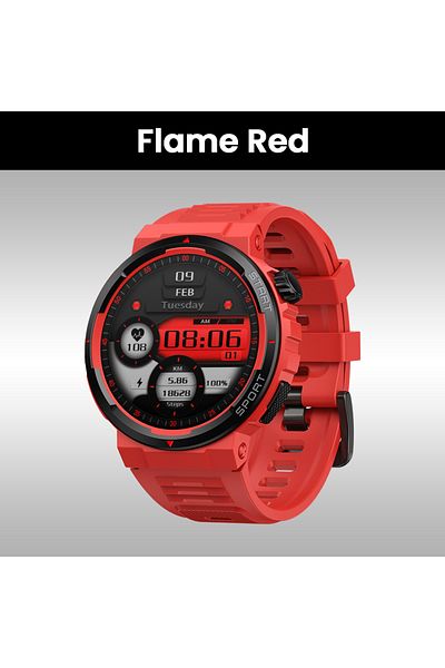 Zeblaze Flame Red New Zeblaze Ares 3 Plus 1.43'' HD AMOLED Display Voice Calling Smartwatch New 3D Interacti