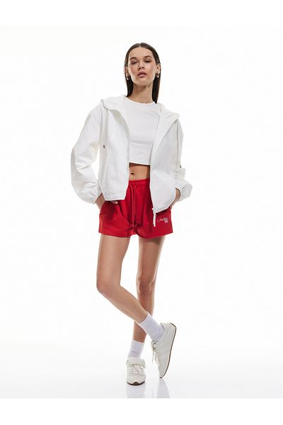 Koton Hooded Long Sleeve Ribbon Zipper Jacket