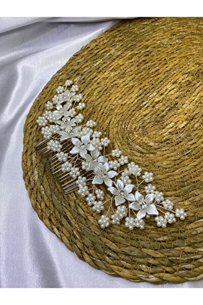 Butik Accesoriu de păr cu flori de perle și sidef lucrate manual, logodnă, nu...