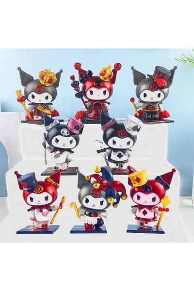 Choice Random 1pcs Kuromi Anime Figure Trump Kingdom Spade Cartoon Model Halloween Decoration Gifts For Chi