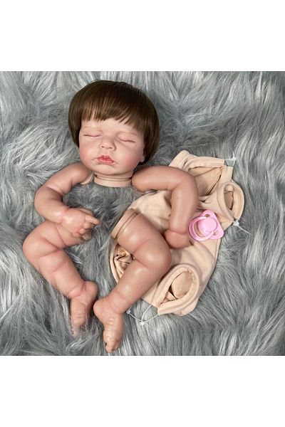 MRB With Cloth Body Painted Doll Kit 20Inch Painted Reborn Doll Kit LouLou With Rooted Hair and Cloth Bo