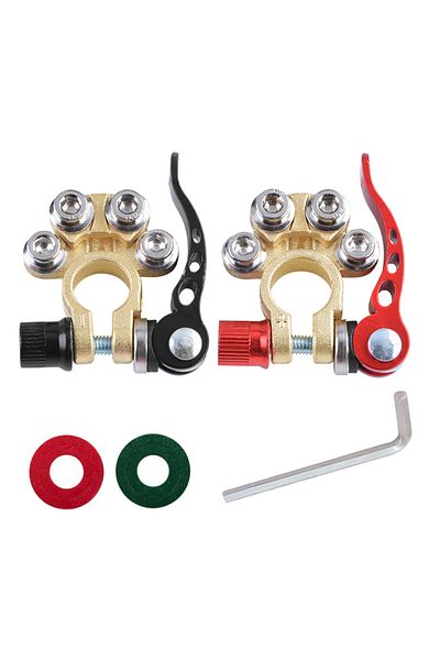 Choice A Set Auto Car Quick Release Battery Terminals - 12V 24V Aluminium Alloy Top Post Copper Clamp for A