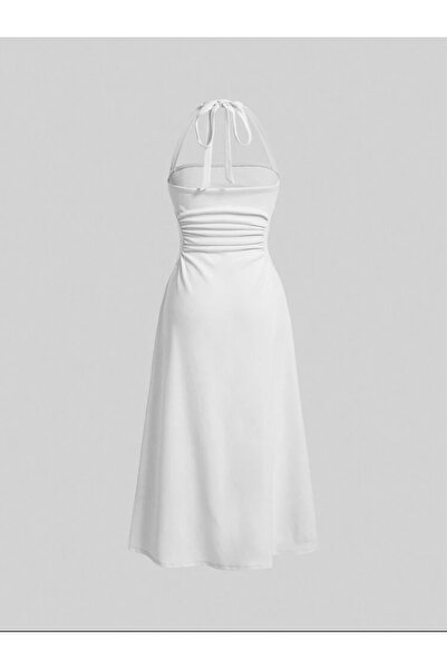 Dressco Meryem - Boyundan Bağlamalı Drapeli Midi Elbise