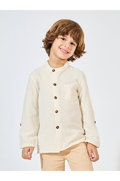 Styli Solid Pocket Front Buttoned Shirt