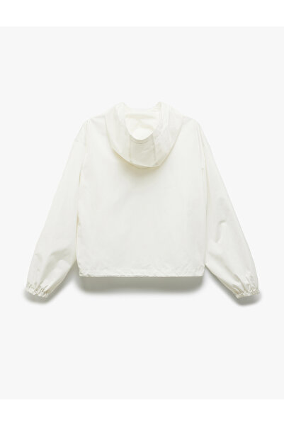 Koton Hooded Long Sleeve Ribbon Zipper Jacket