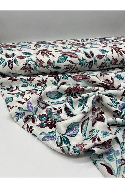 Kumaş Sevdası Summer Patterned Cotton Linen Does Not Show (Width 150 cm)