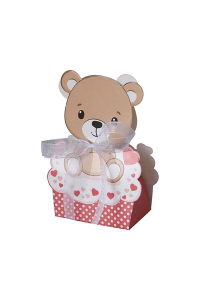 Choice 6.1x4x3cm Pink 12PCS Pink Blue bear Favor Boxes kid's Birthday Party  Gift Boxes Animal Baby Shower