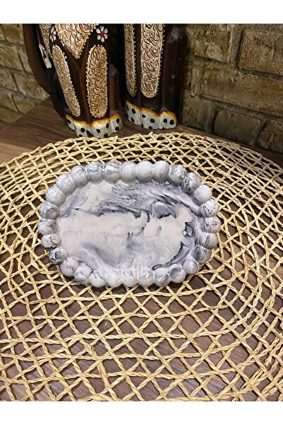 Rüya Dizayn طبق تقديم بنمط رخامي بيضاوي