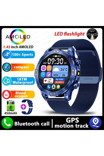 Choice Blue net For Xiaomi Outdoor Smart Watch AMOLED Screen 1ATM Waterproof Watches 2024New Bluetooth Call