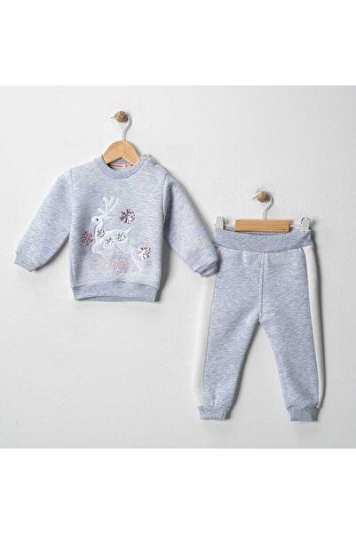 MyPrettyBaby Rudolph Deer Embroidered 3 Thread Baby Girl Bottom and Top Set
