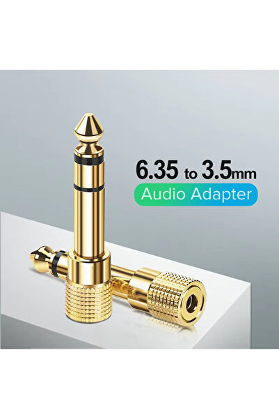 Derwell 3.5mm Dişi 6.5m Erkek Jack Ses Konektörü Stereo Kulaklık Verici Mic G...