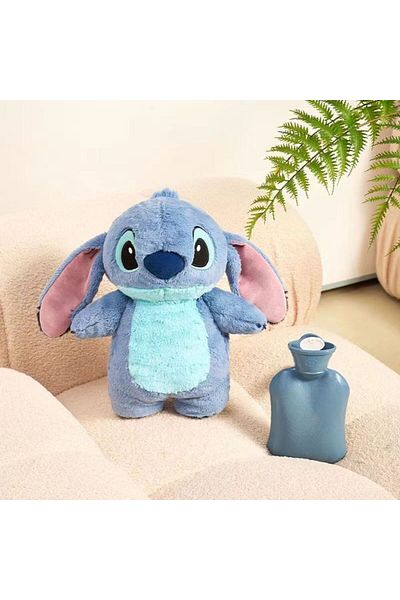 Miniso A Anime Disney Stitch Angel Lotso Plush Hand Warm Bottle Hot Water Bottles Winter Portable Warm Han.