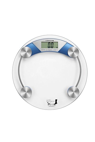 Lawazim Round Glass Digital Full Size Body Scale - Up To 150Kg Electronic Bathroom Weight Scale