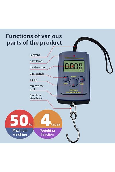 Choice 50kg 1PC Multifunctional Mini 40kg/10g Electronic Hanging Fishing Luggage Balanca Portable Digital H