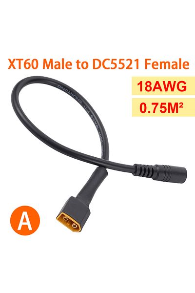 HulitTop XT60 Male Solar Connection Line XT60 Male/Female Connector To DC5521 18AWG Power Cable Adaptor For C