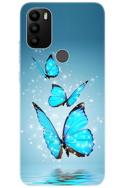 General Mobile GM 21 PLUS (G510/G511) Uyumlu Kılıf Desen Baskılı Silikon Mavi Kelebek STK:710 CP-oaBXkct