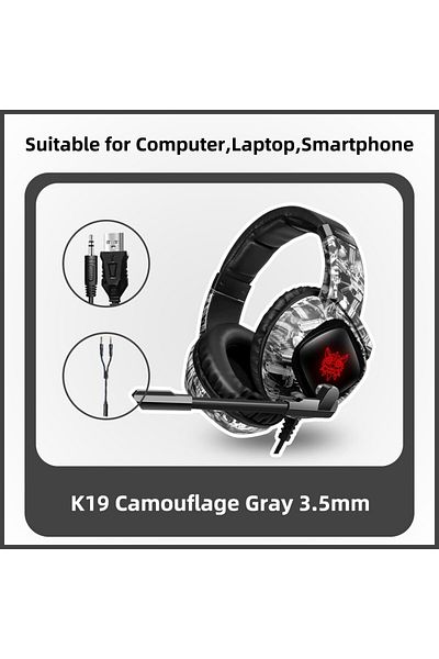 Choice Camouflage grey ONIKUMA K19 Gaming Headset Headphones Wired Noise Cancelling Stereo Earphones With M