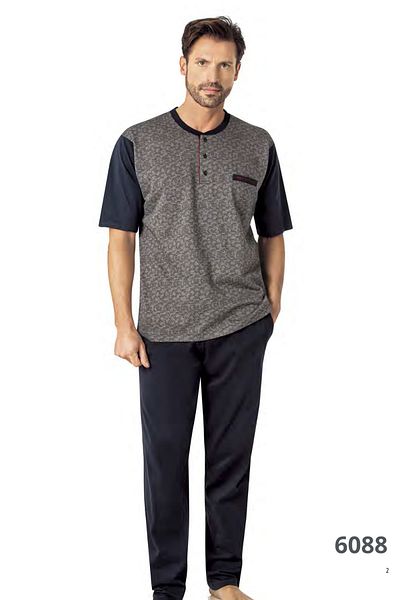Pierre Cardin Men's Jacquard 3 Piece Dowry Boxed Pajama Set