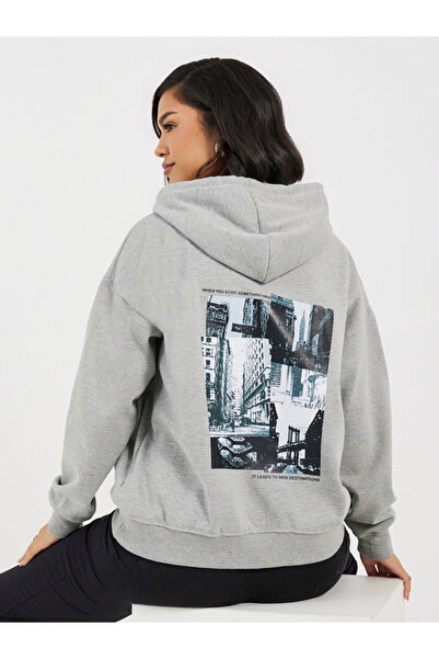 Styli Oversized Regular Length Photo Print Hoodie