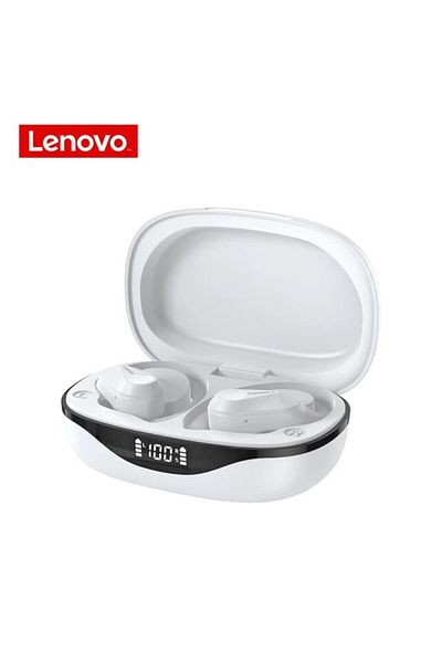 Choice WHITE Lenovo LP75 Sports Wireless Earphones with Mics,Button Control, LED Power Display,Hifi Stereo