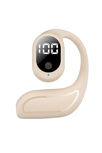 Choice Beige New FN-98 Wireless Bluetooth Headset Ultra-Long Life Earphones with Digital Display not into t