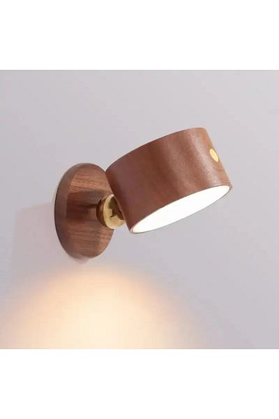 Choice 0-5W Sabili Wood Wooden Indoor Bedroom Living Room Wall Mounted Lamp Down Touch Usb Charging 360 Deg