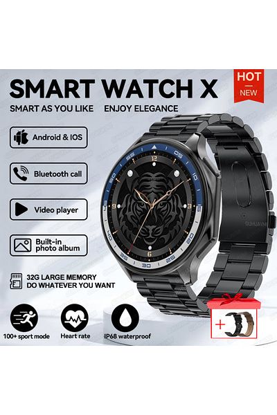 Choice Black Steel 2A 2024 New For OPPO Watch X Smart Watch 4G Memory Music Video Bluetooth Call IP68 Water