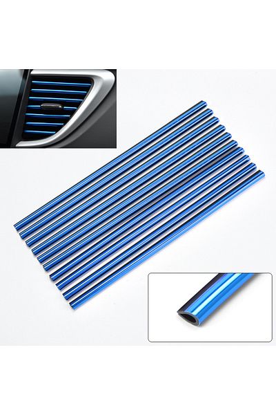 Choice 10PCS Blue 10PCS 20cm Car Air Conditioner Outlet Decorative U Shape Moulding Trim Decor Strips Car S