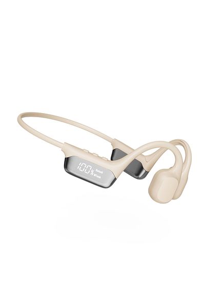 Choice White Bone Conduction Headphones Bluetooth 5.4 Wireless Earphone IPX8 Waterproof for Swimming Sports