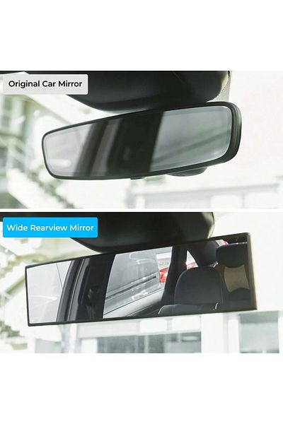 Choice Blue Car Panoramic Rear View Mirror, Interior Clip On Wide Angle Rearview Mirrors For Car, Universal