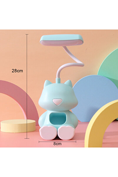 Choice مصباح مكتبي مرن LED على شكل قطة لطيفة مبتكرة باللون الأخضر مع حامل هات...