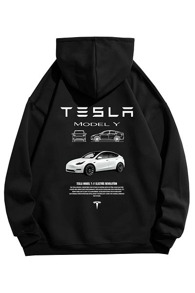 VEK Φούτερ Oversize Επικοινωνήστε με το Tesla Model Y