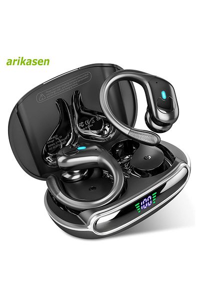 Choice Black Bluetooth 5.3 Headphones True Wireless Earbuds Bass Stereo Sound With Led Power Display Case 6