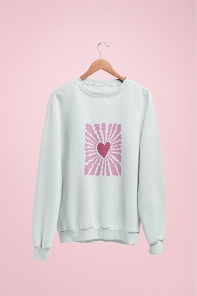 Butik Φούτερ Unisex με μακρύ μανίκι 2 νήματα HEARTBEAT Transfer B με τύπωμα μ...