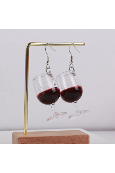 Choice أقراط متدلية من الأكريليك على شكل كأس نبيذ أحمر كبير جديد للنساء من ال...