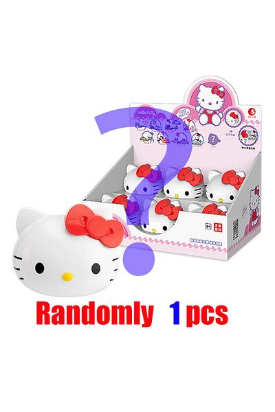Choice Random 1 pcs Genuine Sanrio Hello Kitty Twisting Egg Action Figure Toy Assembly Block Scene Doll Chi