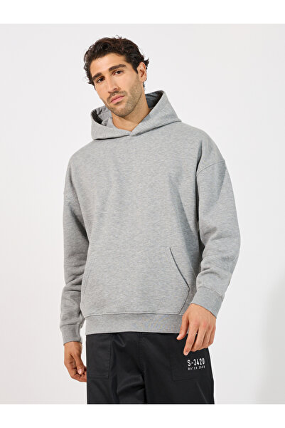 Styli هودي ثقيل الوزن من الصوف بجيب الكنغر كبير الحجم