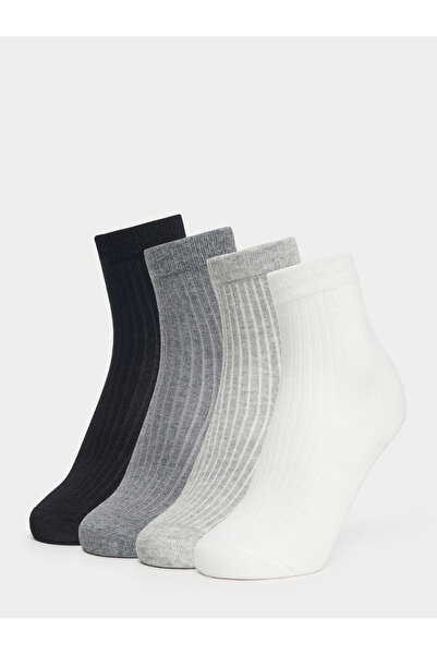 Styli Set of 4 - Solid Rib Knit Socks