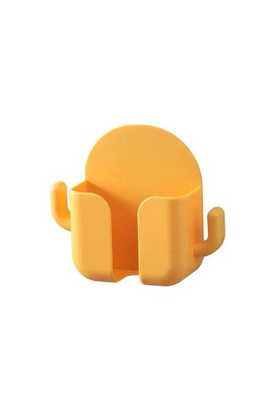 Choice Orange 1pcs Punch-free Mobile Phone Holder Wall Mount Stand Remote Control Organizer Storage Box Cha