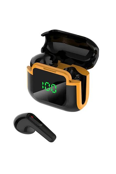 Choice black Bluetooth 5.3 Headphones TWS Wireless Earphones with LED Display Stereo Headset Touch Control