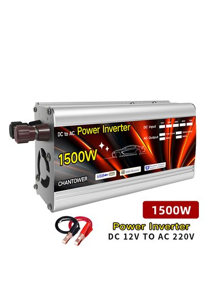 CHANTOWER 1500W 12V Inverter 12v 220v Solar Inverter 500W 1000W 1500W 2000W Portable Voltage Transformer Auto