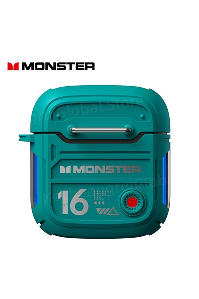 MONSTER Green Monster XKT16 Bluetooth 5.3 Earphones Mechanical Design Wireless Headphones Gamer Headset TWS