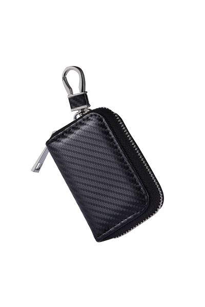 Choice black Car Key Signal Blocker Bag RFID Shielded Signal Zipper Case PU Leather Anti-Hacking Anti-Theft