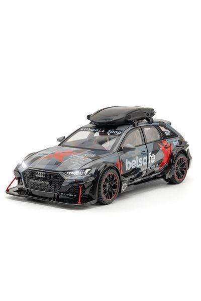Choice Grey 1/24 Audi RS6 Modified Vehicles Car Model Toys Alloy Diecast  With Pull Back Light & Sound Mode