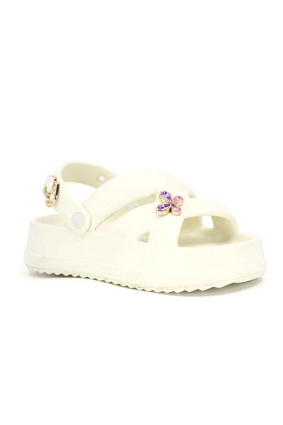 Riva Shoes Girls' Sandals Pool Beach Vacation Casual Summer Comfortable Non-Slip Sole Butterfly Detailed Slippers