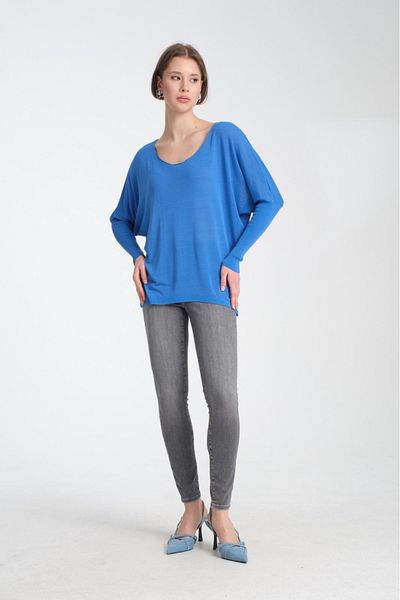Su Moda Îmbrăcăminte pentru femei Bluză Pulover subțire de vară Guler în U Umăr fără umăr Mânecă lungă Mucegai confortabil Top subțire din viscoză Îmbrăcăminte