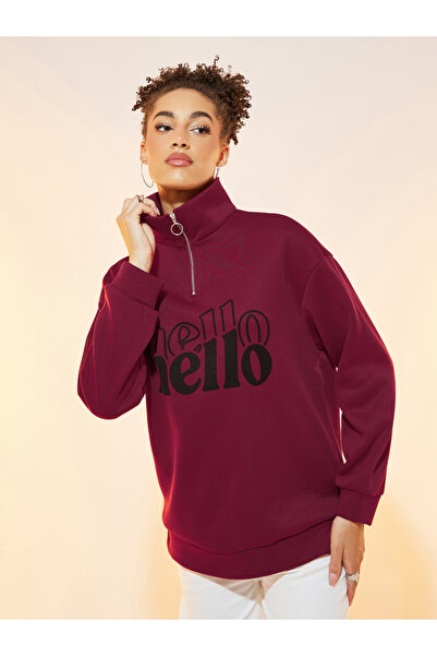 Styli Printed Oversized Sweatshirt